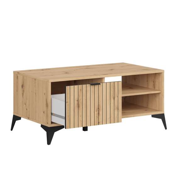 Sofabord Lamea 110x60 cm - 1 skuff - riller
