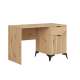 Skrivebord Lamea 120x60 cm - 1 dør - 1 skuff - eik artisan - riller