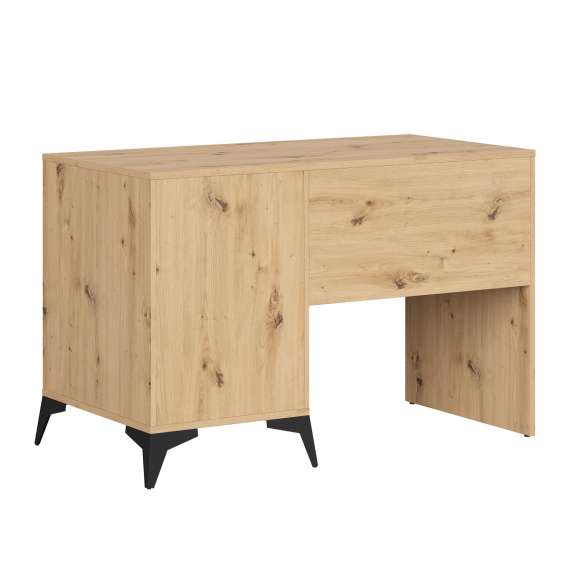 Skrivebord Lamea 120x60 cm - 1 dør - 1 skuff - eik artisan - riller