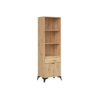 Reol Lamea 60x197 cm - 1 dør - 1 skuff - eik artisan - riller