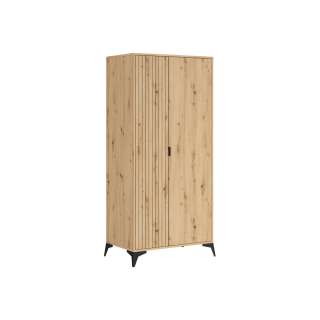 Garderobeskap Lamea 90x197 cm - 2 dører - eik artisan - riller