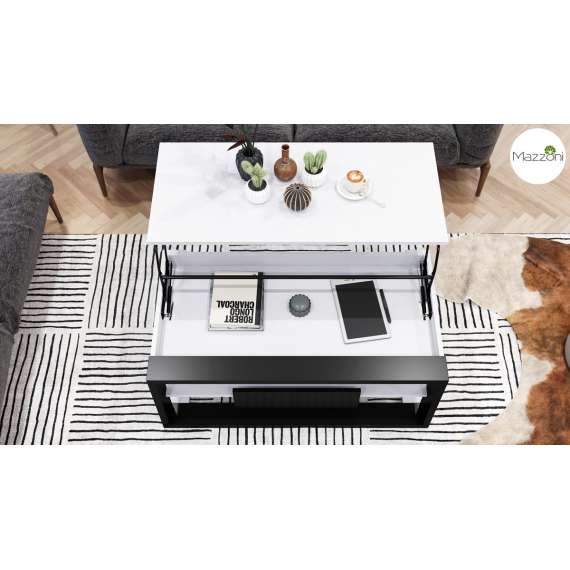 Sofabord Frame 110x60 - hvit matt - svart matt