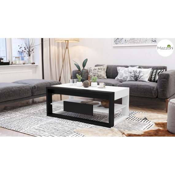 Sofabord Frame 110x60 - hvit matt - svart matt