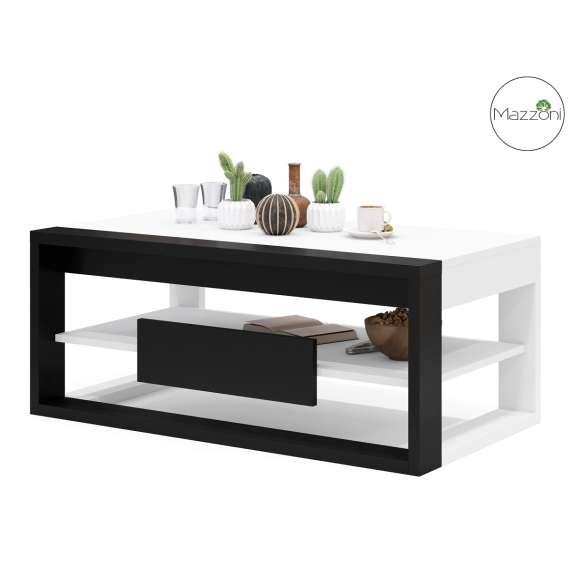 Sofabord Frame 110x60 - hvit matt - svart matt