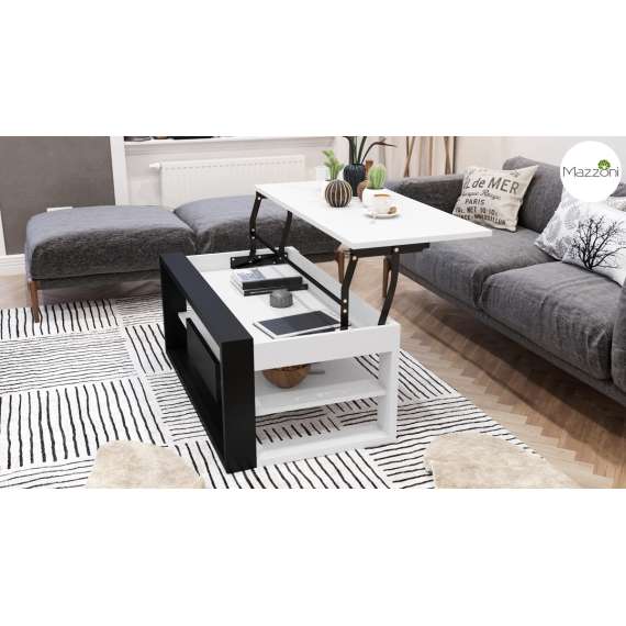 Sofabord Frame 110x60 - hvit matt - svart matt