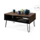 Sofabord Hairpin 90x60 - eik brun - svart matt - hylle - oppbevaringsplass