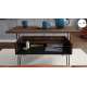 Sofabord Hairpin 90x60 - eik brun - svart matt - hylle - oppbevaringsplass