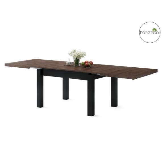 Spisebord Royal 120 - 270 cm - eik brun - svart matt ben
