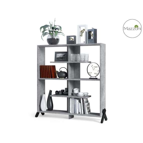 Reol Vik 110x115 cm - betong millenium - svart ben