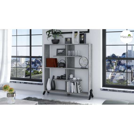 Reol Vik 110x115 cm - betong millenium - svart ben