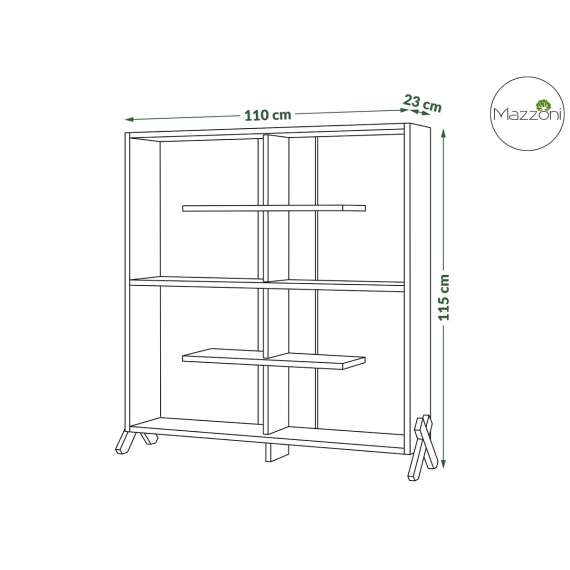 Reol Vik 110x115 cm - betong millenium - svart ben