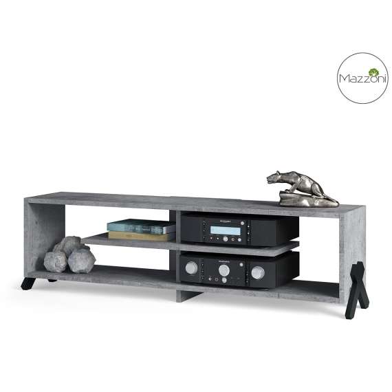 Tv-benk Vik 140x 40 cm - betong millenium - svart ben