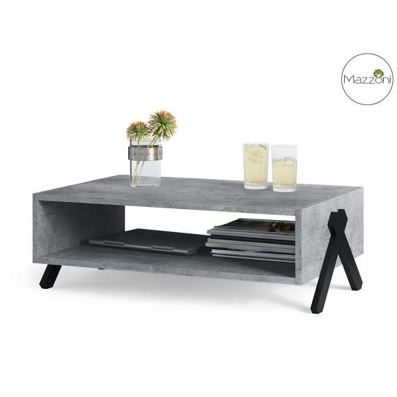 Sofabord Vik 90x 60 cm - betong millenium - svart ben