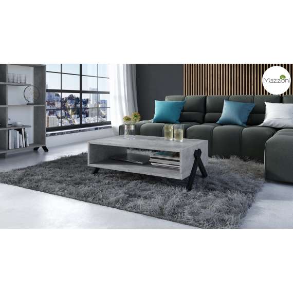 Sofabord Vik 90x 60 cm - betong millenium - svart ben