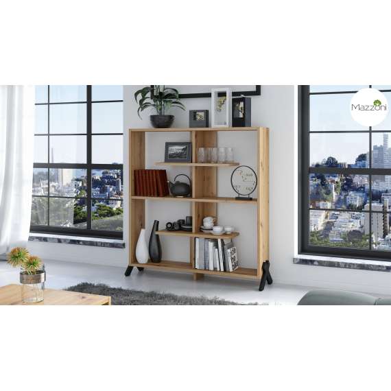 Reol Vik 110x115 cm - eik artisan - svart ben