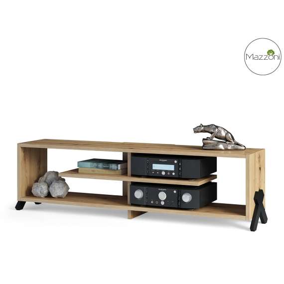 Tv-benk Vik 140x 40 cm - eik artisan - svart ben