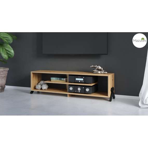 Tv-benk Vik 140x 40 cm - eik artisan - svart ben