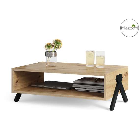 Sofabord Vik 90x 60 cm - eik artisan - svart ben