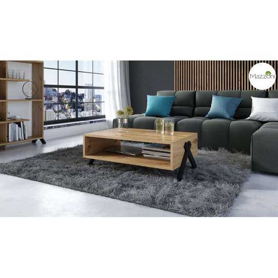 Sofabord Vik 90x 60 cm - eik artisan - svart ben