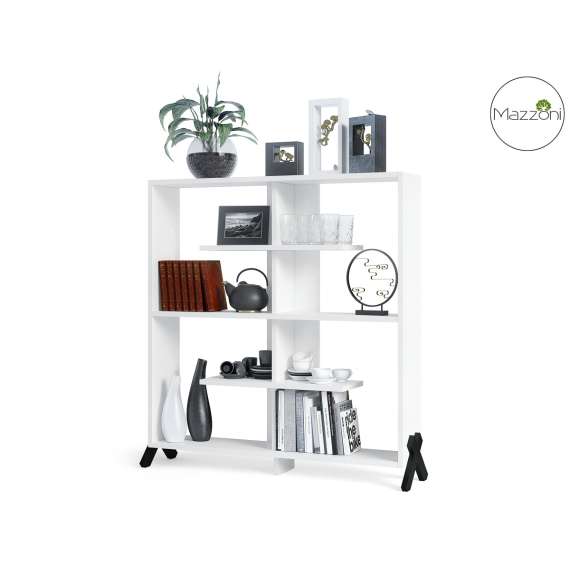 Reol Vik 110x115 cm - hvit matt - svart ben