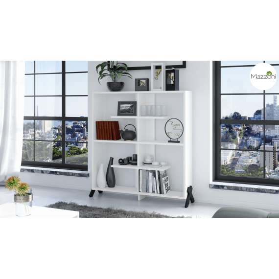 Reol Vik 110x115 cm - hvit matt - svart ben