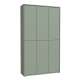 Stort skoskap Alice 109x192 - salvie grønn matt - 6 dører - hyller