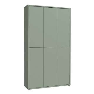 Stort skoskap Alice 109x192 - salvie grønn matt - 6 dører - hyller