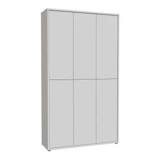 Stort skoskap Alice 109x192 - lys grå matt - 6 dører - hyller