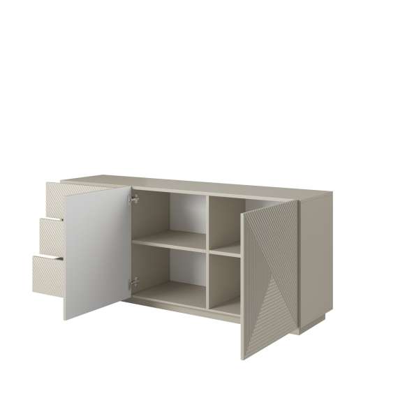 Skjenk Asha 167x71 cm - cashmere - 2 dører - 3 skuffer