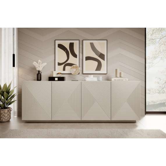 Skjenk Asha 200x71 cm - cashmere - 4 dører