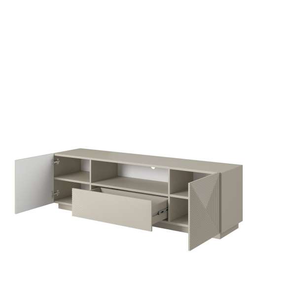 Tv-benk Asha 167x50 cm - cashmere - 2 dører - 1 skuff