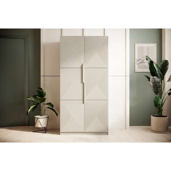 Garderobeskap Asha 100x205 cm - cashmere - 2 dører