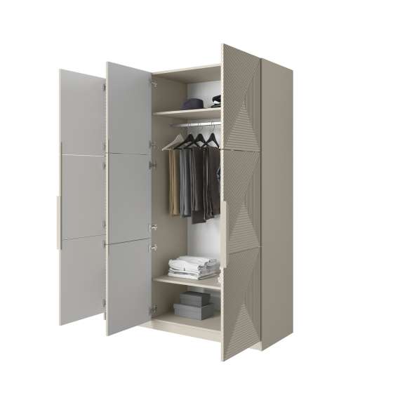 Garderobeskap Asha 150x205 cm - cashmere - 3 dører