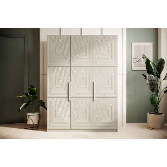 Garderobeskap Asha 150x205 cm - cashmere - 3 dører