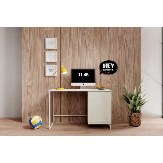 Skrivebord Asha 120x55 cm - cashmere - med oppbevaring