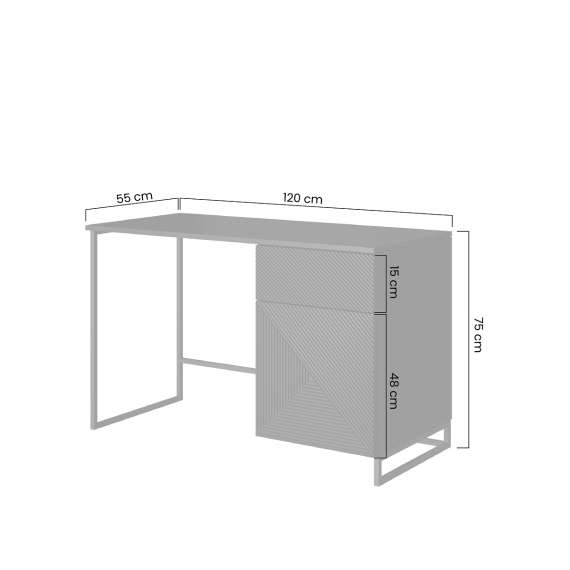 Skrivebord Asha 120x55 cm - cashmere - med oppbevaring