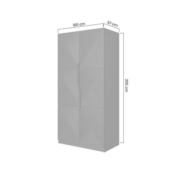 Garderobeskap Asha 100x205 cm - cashmere - 2 dører