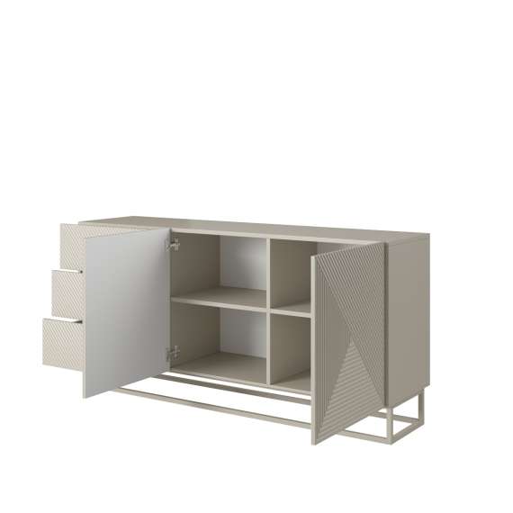 Skjenk Asha 167x81 cm - cashmere - 2 dører - 3 skuffer