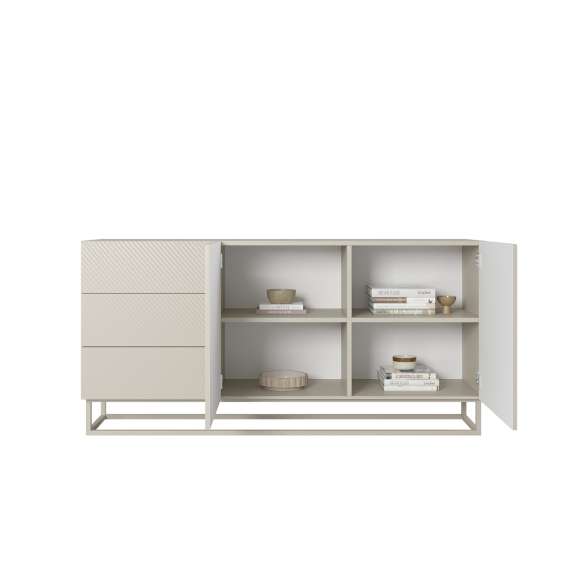 Skjenk Asha 167x81 cm - cashmere - 2 dører - 3 skuffer