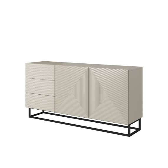 Skjenk Asha 167x81 cm - cashmere - 2 dører - 3 skuffer