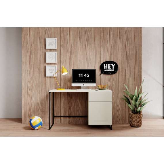 Skrivebord Asha 120x55 cm - cashmere - med oppbevaring