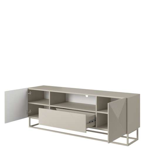 Tv-benk Asha 167x60 cm - cashmere - 2 dører - 1 skuff