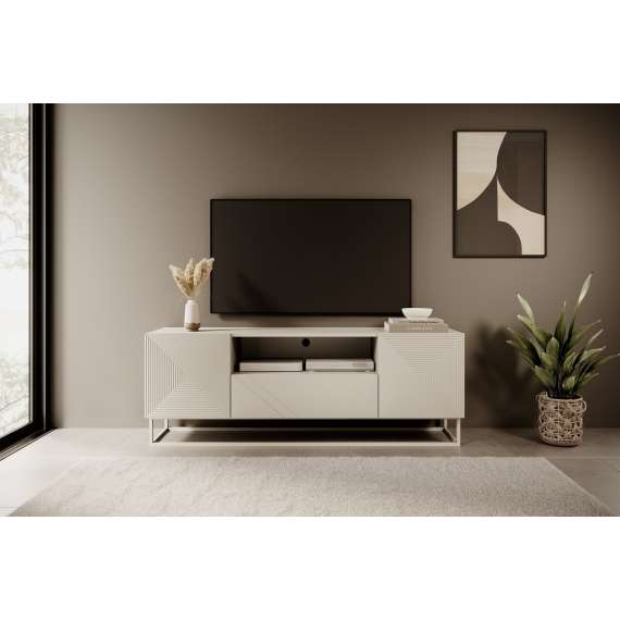 Tv-benk Asha 167x60 cm - cashmere - 2 dører - 1 skuff