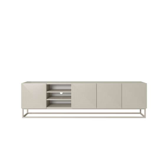 Tv-benk Asha 200x56 cm - cashmere - 4 dører - hyller