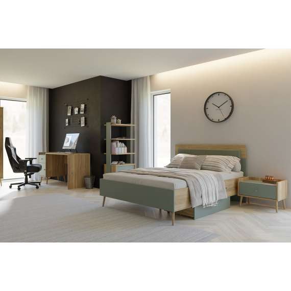 Seng Wenua 120x200 cm - eik - salve grønn