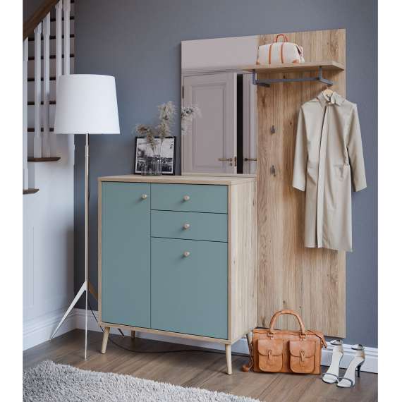 Entresett Wenua 144x195 cm - eik - salvie grønn