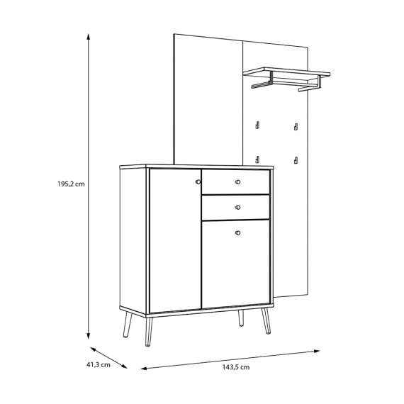 Entresett Wenua 144x195 cm - eik - salvie grønn