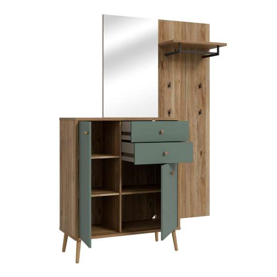 Entresett Wenua 144x195 cm - eik - salvie grønn