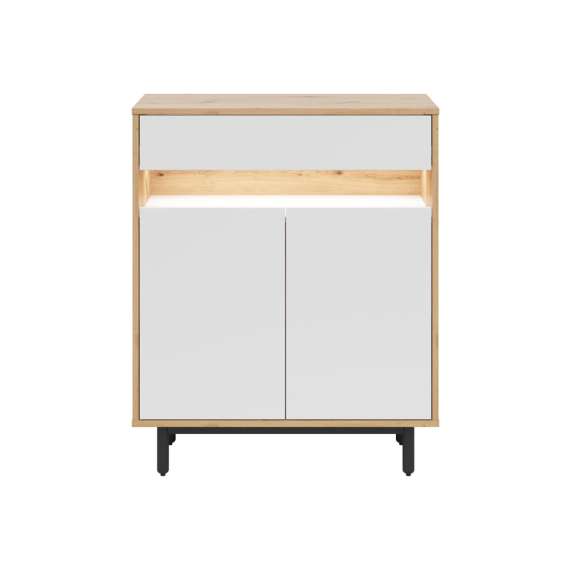 Skjenk Gap - 90x108 cm - 2 dører - 1 skuff - eik artisan - hvit matt