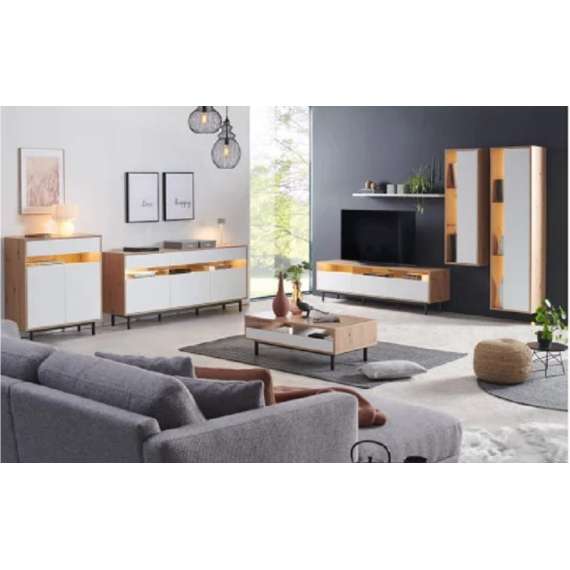 Hengendeskap Gap - 47x140 cm - 1 dør - eik artisan - hvit matt